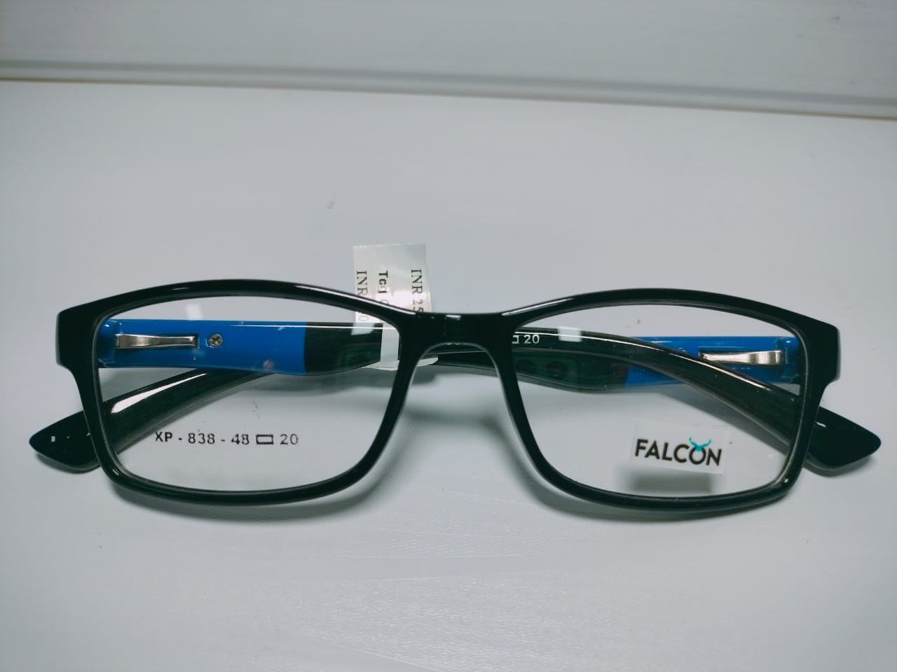 Brand Falcon Shiny Black and Blue Color Side Sunglasses (Chashma) || Eyewear Specs
