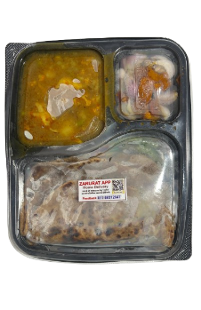 दो आलू का पराठा, सब्जी, अचार, सलाद by Rajendri (ParathaThali)