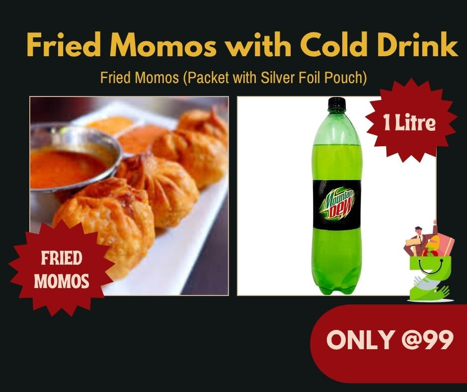 Fried Momos with Dew Cold Drink