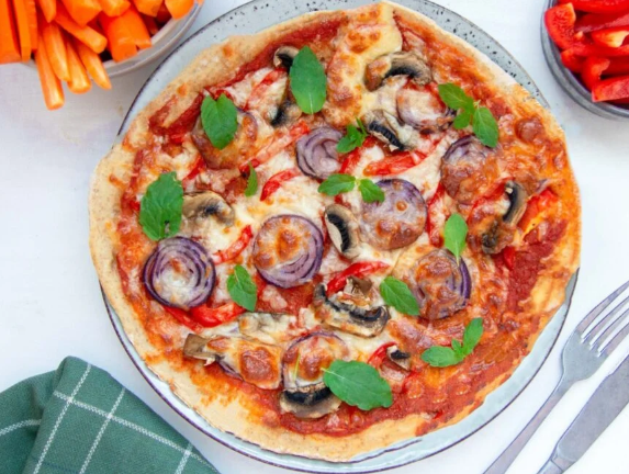 Mushroom Onion Capsicum Corn Tasty Pizza (Slice Heaven)