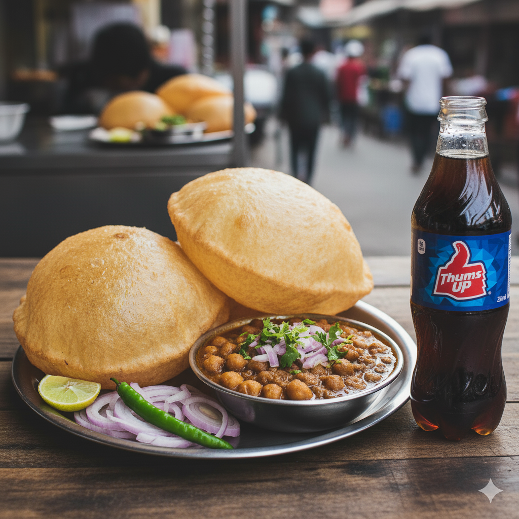 Chole Bhature with Cold Drink (Combo)